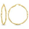 Mimi & Max 47mm Twisted Hoop Earrings In 10k Yellow Gold In Gold