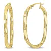 Mimi & Max 48x25mm Oval Twist Hoop Earrings In Yellow Plated Silver In Gold