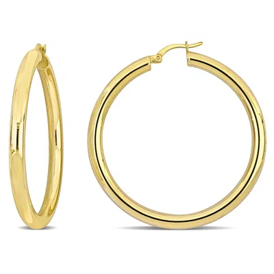 Mimi & Max 49x4mm Hoop Earrings In Yellow Plated Silver In Gold