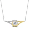 Mimi & Max 4ct Dew Created Moissanite Necklace In Two-tone Sterling Silver-17 In In Gold