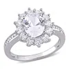 Mimi & Max 4ct Tgw Created White Sapphire Diamond Accent Ring Sterling Silver In White