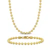Mimi & Max 4mm Ball Bead Bracelet And Necklace Set 14k Yellow Gold In Yellow