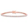 Mimi & Max 5 1/10 Ct Dew Created Moissanite Tennis Bracelet In Rose Gold Plated Sterling Silver In Pink