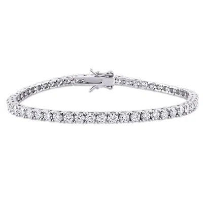 Mimi & Max 5 1/10 Ct Dew Created Moissanite Tennis Bracelet In Sterling Silver In White