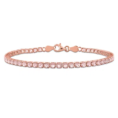 Mimi & Max 5 1/10ct Tgw Simulated Morganite Tennis Bracelet Rose Silver-7.25 In In Pink