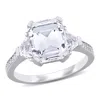 Mimi & Max 5 1/5ct Tgw White Topaz And Diamond Accent Estate Ring Sterling Silver In White