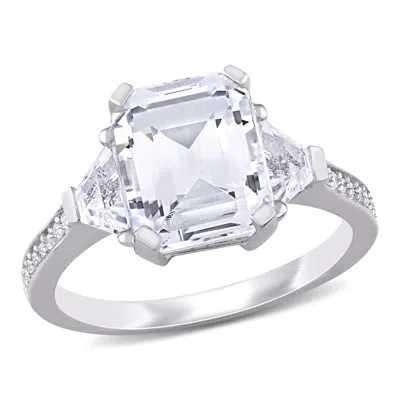 Mimi & Max 5 1/5ct Tgw White Topaz And Diamond Accent Estate Ring Sterling Silver