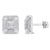 Mimi & Max 5-3/4ct Tgw Octagon Baguette And Round-cut Created White Sapphire Cufflinks In Sterling Silver In White