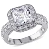 Mimi & Max 5 3/5ct Tgw Halo Octagon Shaped Radiant Cubic Zirconia Engagement Ring In Sterling Silver In Silver