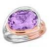 Mimi & Max 5 3/8ct Tgw Pink Amethyst Swirl Ring In Two-tone Sterling Silver