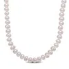 Mimi & Max 5-6mm Cultured Freshwater Pearl 18" Strand With Sterling Silver Clasp In Silver