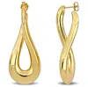 Mimi & Max 55 Mm Oval Twist Hoop Earrings In Yellow Plated Sterling Silver In Yellow