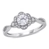 Mimi & Max 5/8ct Tgw Created White Sapphire 1/10ct Tw Diamond Ring Sterling Silver In White