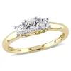 Mimi & Max 5/8ct Tgw Created White Sapphire 3-stone Engagement Ring In 10k Two-tone Gold In Silver