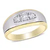 Mimi & Max 5/8ct Tgw Created White Sapphire 3-stone Men's Ring 10k White And Yellow Gold In White