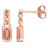 Mimi & Max 5/8ct Tgw Octagon-cut Morganite Twisted Earrings 14k Rose Gold In Gold