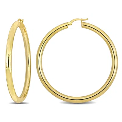 Mimi & Max 58x4mm Hoop Earrings In Yellow Plated Silver