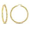 Mimi & Max 58x4mm Twist Hoop Earrings In Yellow Plated Silver In Yellow
