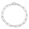 Mimi & Max 5mm Diamond Cut Paperclip Chain Bracelet In Sterling Silver, 7.5 In In Silver
