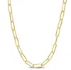 Mimi & Max 5mm Diamond Cut Paperclip Chain Necklace In Yellow Plated Sterling Silver - 16 In In Yellow