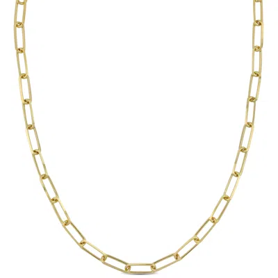 Mimi & Max 5mm Diamond Cut Paperclip Chain Necklace In Yellow Plated Sterling Silver - 18 In