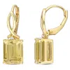 Mimi & Max 6 1/4 Ct Tgw Octagon Citrine And White Topaz Leverback Earrings In Yellow Plated Sterling Silver In Yellow