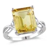 Mimi & Max 6 5/8 Ct Tgw Emerald Cut Citrine And White Topaz Ring In Sterling Silver In Silver