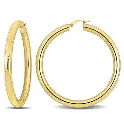 Mimi & Max 60x5mm Hoop Earrings In Yellow Plated Silver