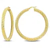Mimi & Max 60x5mm Twist Hoop Earrings In Yellow Plated Silver In Gold