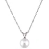 Mimi & Max 6.5 -7mm Cultured Freshwater Pearl Solitaire Necklace In 14k White Gold In White
