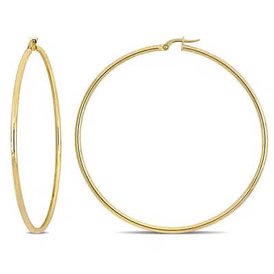 Mimi & Max 65mm Polished Hoop Earrings In 10k Yellow Gold