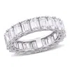 Mimi & Max 6ct Dew Emerald Cut Created Moissanite Eternity Ring 14k White Gold In White