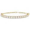 Mimi & Max 6ct Tgw Created White Sapphire Semi Tennis Bracelet With Chain In Yellow Silver In Silver