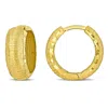 Mimi & Max 6mm Brushed Finish Huggie Earrings In 14k Yellow Gold In Yellow