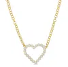 Mimi & Max 7 1/2 Ct Tgw Cubic Zirconia Open Heart Necklace In Yellow Silver - 18 In In Silver