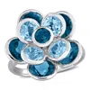 Mimi & Max 7 1/3ct Tgw London Blue Topaz And Sku Blue Topaz Flower Ring Sterling Silver In Blue