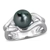 Mimi & Max 7-7.5mm White Freshwater Cultured Pearl Fashion Ring Yellow Silver In Metallic