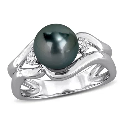 Mimi & Max 7-7.5mm White Freshwater Cultured Pearl Fashion Ring Yellow Silver In Metallic