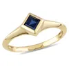 Mimi & Max 7/16ct Tgw Princess Sapphire Solitaire Ring 14k Yellow Gold In Blue