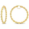 Mimi & Max 74 Mm Twisted Hoop Earrings In 14k Yellow Gold In Yellow