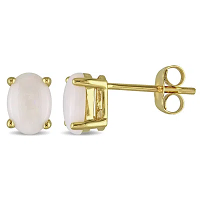 Mimi & Max 7/8 Ct Tgw Opal Stud Earrings In 10k Yellow Gold