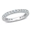 Mimi & Max 7/8ct Tgw Aquamarine Eternity Ring 10k White Gold In Blue