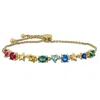 Mimi & Max 7ct Tgw Multi-shapred Created Pink Sapphire Bracelet In Yellow Silver-7.5 In + 1 Ext In Multi