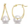 Mimi & Max 8-8.5mm Cultured Freshwater Pearl Earrings In 14k Yellow Gold In Silver