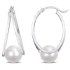 Mimi & Max 8-8.5mm Cultured Freshwater Pearl Earrings In Sterling Silver In Silver