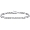 Mimi & Max 9 1/2ct Dew Created Moissanite Tennis Bracelet In Sterling Silver In Silver