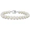 Mimi & Max 9-9.5mm Men's Freshwater Cultured Pearl Bracelet With Sterling Silver Lobster Clasp - 9 In. In White
