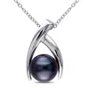 Mimi & Max 9.5-10mm Black Tahitian Pearl Crisscross Necklace In Sterling Silver In Black