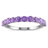 Mimi & Max Amethyst Semi-eternity Anniversary Ring Sterling Silver In Purple