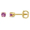 Mimi & Max Baby Pink Sapphire Stud Earrings 14k Yellow Gold In Gold
